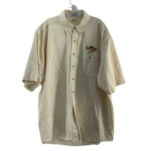 Vintage Crystal Springs Lil Joe Homies Men's Cream Cotton SS Shirt Size 2XL